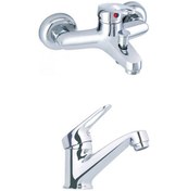 Resim Erce Mix Sabit Lavabo Ve Banyo Bataryası Krom 