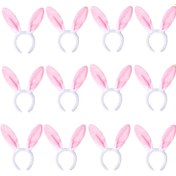 Resim 12 Adet Yumuşak Pembe Sahte Kürk Tavşan Kulaklı Bandana, 30.0cm - Kadınların Paskalya Kutlamaları & Temalı Etkinlikler İçin Mükemmel, Kutlama Bandanaları|Fantastik Tarz|Yumuşak Dokulu 