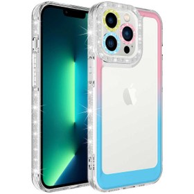 Resim Apple iPhone 14 Pro Kılıf Simli ve Renk Geçiş Tasarımlı Lens Korumalı Zore Park Kapak 