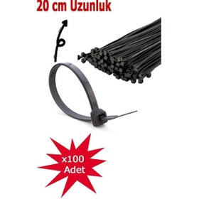 Resim Çetsan 2,5 200 Kablo Bağı Siyah 100 Adet - Çırt Kelepçe - Klips - Kablo Düzenliyeci 