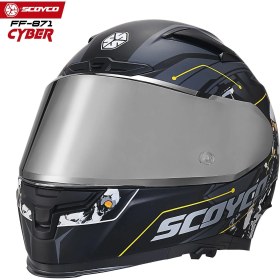 Resim Scoyco 871 Cyber Full Face Ece Onaylı Vizörlü Motosiklet Kaskı 
