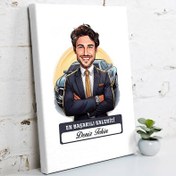 Resim Karikatürlü En Başarılı Erkek Oto Galerici Kanvas Tablo 