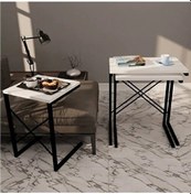 Resim 3 Lü Zigon Sehpa Metal Sehpa Atlantik Beyaz 1292 