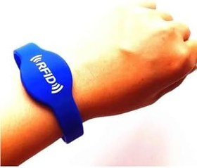 Resim Alkatronik 13.56Mhz Rfid Manyetik Bileklik Mavi Su Geçirmez Silikon Proximity Göstergeç 13.56 Mhz Kapı Geçiş 