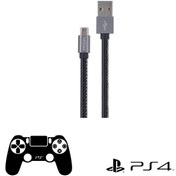 Resim Philips Playstation 4 İle Uyumlu Joystick Şarj Kablosu 3A 60W UsbA to Micro Deri Kaplama Hızlı Şarj Kablosu DLC2518B\u002F97 