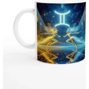 Resim Ikizler Burcu Baskılı Kahve Kupası - Zodyak Maskeli Balo Vs4 