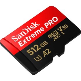 Resim Sandisk 512 GB Extreme Pro Microsdxc Kart + Sd Adaptörü + Rescuepro Deluxe, 200 Mb/sn'ye Kadar, A2 U 