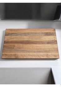 Resim Ceviz Ağacı 55 X 35 Cm 4 Cm Kalın Özel Büyük Boy Ayaklı Şef Tahta 
