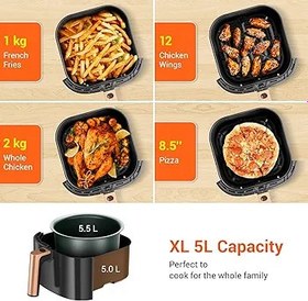 Resim Ultenic K10 Airfryer, Fritöz, 5 Litre XL, 1500 W, Siyah 