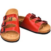 Resim Moosefield Hakiki Deri Kırmızı Erkek Terlik 