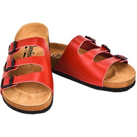 Resim Moosefield Hakiki Deri Kırmızı Erkek Terlik 