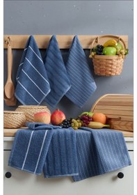 Resim 6 Lı El Yüz Mutfak Havlusu Seti Sophia 30 X 50 Cm Lacivert 