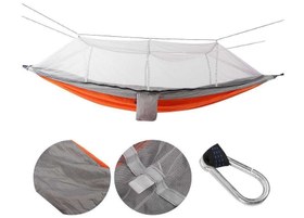 Resim Hamak 7410 Fileli ve Cibinlikli Pro Hamak 190x70cm Turuncu-Gri - Standart 