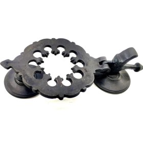 Resim Antika Tarz Dekoratif Pirinç Osmanlı Kapı Tokmağı, Taktak - 265X75MM, Oksit 