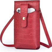 Resim İyi Çanta Cüzdan Kadın Timsah Desen Mini Telefon Çantası Kredi Kartı Sahibi Bayan Omuz Çantası Küçük Crossbody Çanta Kadın Cüzdan Poşet (Yurt Dışından) 