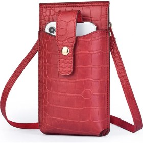 Resim İyi Çanta Cüzdan Kadın Timsah Desen Mini Telefon Çantası Kredi Kartı Sahibi Bayan Omuz Çantası Küçük Crossbody Çanta Kadın Cüzdan Poşet (Yurt Dışından) 