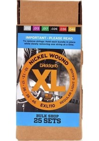 Resim D'addario Exl110-B25 Elektro Gitar Tel 25 Set 10-46 