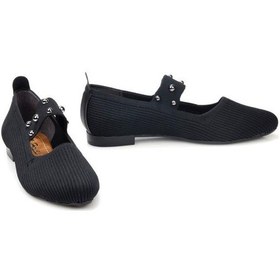 Resim Papuçcity Sprs 03179 Kadın Triko Günlük Babet Sıyah 