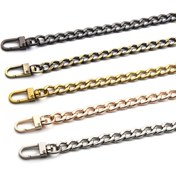 Resim 1pc DIY Alüminyum Metal Çanta Kulplu Zincir Kolye Askı - Çok Yönlü Moda Stili El Çantası Dekoru, Omuz Çantası Alüminyum Zincir Değişim Aksesuarları, Siyah, Altın, Gül Altın ve Gümüş Renklerinde Mevcuttur, Çanta Aksesuarı|Şık Aksesuar|Dayanıklı Zincir, Çanta Zincirleri, DIY Cüzdan Yapımı 