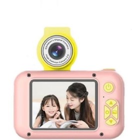 Resim whitetech Çocuk Fotoğraf Makinesi Selfi Çekim Çift Yönlü Katlanabilir Lensli Hafıza Kart Giriş Özellikli 