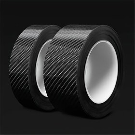 Resim 5D Karbon Fiber Araba Kapı Giriş Koruma Şeridi - PET Malzeme, Su Geçirmez, Eşikler ve Aynalar için Çizilmeye Karşı Koruma - 1 adet 5*300cm 