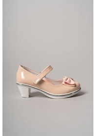 Resim EPAAVM - Topuklu Fiyonklu Pudra Rugan Kız Çocuk Ayakkabı - EY... Pudra 