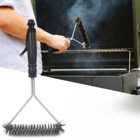 Resim Hane Dostu Paslanmaz Çelik Dayanıklı Tasarım Mangal Barbekü Izgara Teli Temizlik Fırçası 