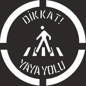 Resim İsg Tabelam 50x50/kompozit/Dikkat Yaya Yolu Boyama Şablonu 