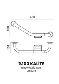 Resim Çelik Banyo Paslanmaz Pirinç Bella Süngerlikli İkili Küvet Tutamağı 40 Cm Gri 