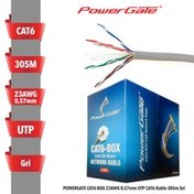 Resim POWERGATE CAT6-BOX-GY, 23AWG 0,57mm, UTP, CAT6 Kablo, 305m, Gri 