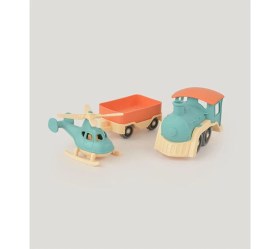 Resim Helikopter Taşıyan Yük Tren Seti Lc - Mavi Su Dünyası 