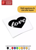 Resim Genel Markalar Kalp İçinde Love Sticker Oto Motor Laptop Duvar Folyo Sticker 15x13 cm 