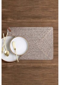 Resim Cesta El Yapımı Örgü Natural Dikdörtgen Amerikan Servis 32x45 401 Naturel 