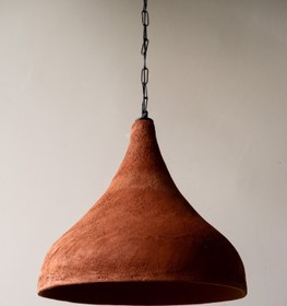 Resim Wabi Sabi Handmade Ceramic Pendant Light: Terracotta Kitchen Island Lighting - Blue 4005 