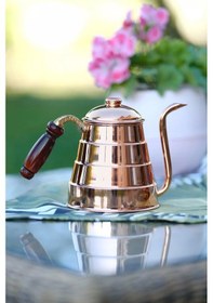 Resim Bakır Demlik Dilimli Model Bakır Renk Parlak Bakır 