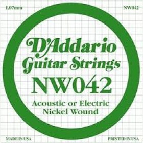 Resim D'Addario NW042 Nickel Wound Elektro Gitar Tek Tel 