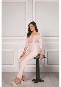 Resim Pierre Cardin Kadın Penye Dantelli Pijama Takımı 1241 Pudra 