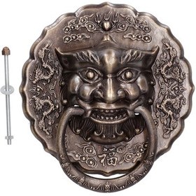Resim Çift Halkalı Kapı Tokmağı Antik Pirinç Kapı Çekme Halkası Huiliang 