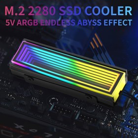 Resim Yüksek Performanslı Alüminyum ARGB M.2 SSD Soğutucu - 5V 3Pin, Aura Senkronizasyonu, M2 2280 NVMe Sabit Disk Sürücülerle Uyumlu, Geliştirilmiş Soğutma Ped Tasarımı 