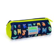 Resim Nessiworld Coral High Kids Lacivert Neon Sarı Monster Desenli Üç Bölmeli Kalem Çantası 22026 