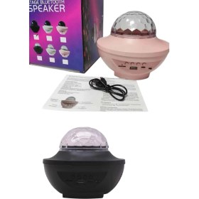 Resim Gültekin Dönen Işıklı Disko Topu Projektör Müzik Çalarlı Disco Speaker 