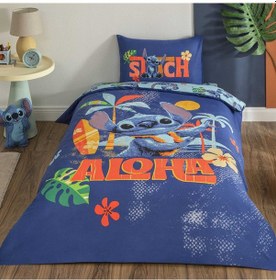 Resim Taç Lisanslı Disney Stitch Aloha Tek Kişilik Pamuk Nevresim Takımı 120 000000001000051243 Çok Renkli 