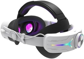Resim Meta Quest 3S için Ayarlanabilir Konforlu RGB Şarjlı Başlık VR Aksesuarları 12000 mAh Elektrikli Oyun Başlığı (pilsiz beyaz) 