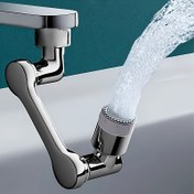 Resim 360 ° Dönebilen Musluk Havalandırıcısı, Buzul Gümüş Ayarlanabilir Mekanik Kol Uzatma, Mutfak ve Banyo için 2 Püskürtme Modlu Çok Fonksiyonlu Musluk Püskürtücü, Temel Ev Hediyesi, Plastik, İçilebilir Su Uyumlu 