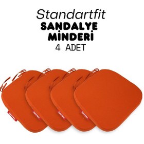 Resim Xpermate 4'lü Standartfit Oval Sandalye Minderi 42x42x5 Kiremit 