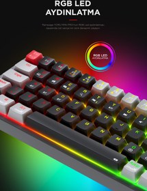 Resim Rampage Yoru Mini Siyah/gri Type-c Bağlantılı Outemu Red Swich Q 