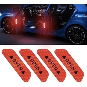 Resim Araç Kapı Reflektör Çıkartmalar Gece Reflektörlü Uyarı Kırmızı 