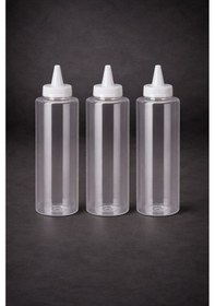 Resim Sosluk Sıkma Şişesi 3 Adet 750 Ml Bpa Free Yağ, Sos Şişesi Endüstriyel Kullanım Şeffaf 
