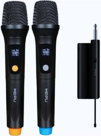 Resim Hepu Hp-m001 Çift El Uhf Kablosuz Telsiz Mikrofon 