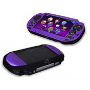 Resim PS Vita 1000 Koruma Kılıfı Alüminyum Kasa Playstation Vita Çerçeve Koruyucu Mor Renk POPKONSOL